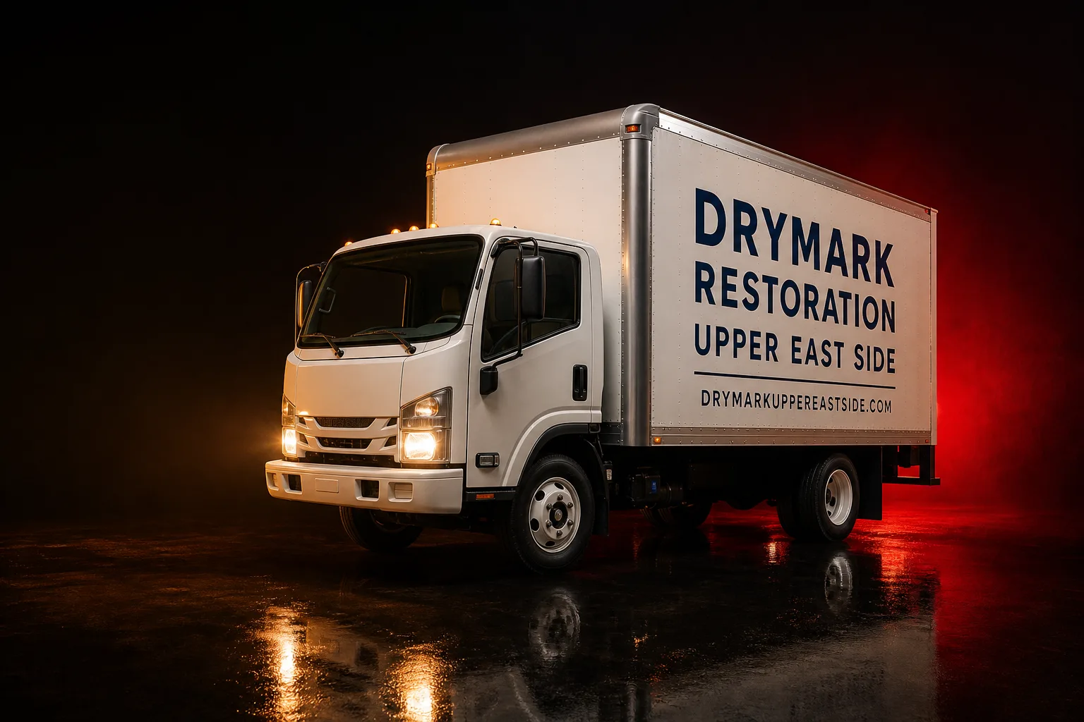 DryMark Restoration Upper East Side damage restoration service vehicle and crew in Upper East Side, NY